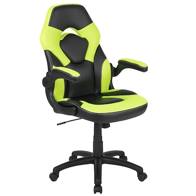 Flash Furniture X10 Ergonomic LeatherSoft Swivel Gaming Chair, Neon Green/Black (CH00095GN)