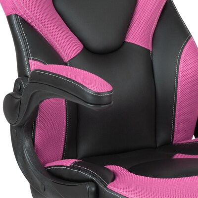Flash Furniture X10 LeatherSoft Ergonomic Swivel Gaming Chair, Pink/Black (CH00095PK)