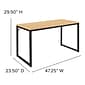 Flash Furniture 47"W Tiverton Industrial Modern Commercial Grade Office Computer Desk, Wood Grain (GCGF15612MAPBK)