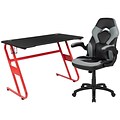 Flash Furniture 52W Gaming Desk and Gray/Black Racing Chair Set, Black (BLNX10RSG1030GY)