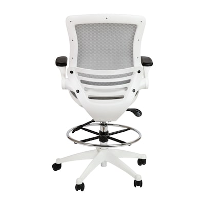 Flash Furniture Mesh Mid-Back Drafting Stool with Lumbar Support, Gray/White (BLLB8801XDGRWH)