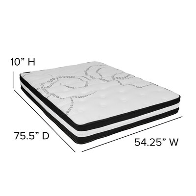 Flash Furniture Capri Comfortable Sleep 10 Inch Mattress & 2 inch Gel Memory Foam Topper Bundle, Full (CLE230P102M35F)