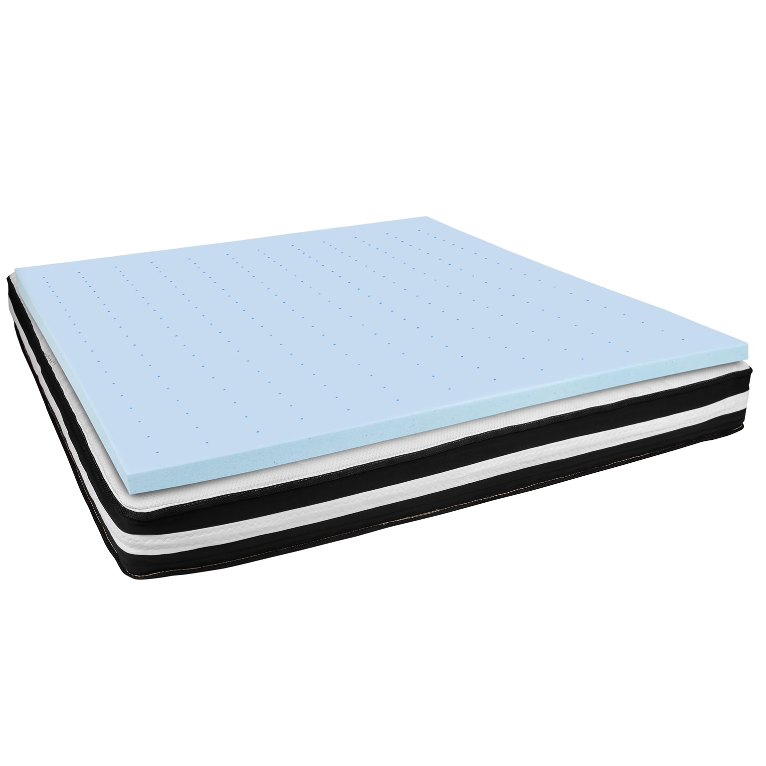 Flash Furniture Capri Comfortable Sleep 10 Inch Mattress & 2 inch Gel Memory Foam Topper Bundle, King (CLE230P102M35K)