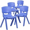 Flash Furniture Plastic Student Stacking Chair, Blue, 4-Pieces (4YUYCX4005BLUE)