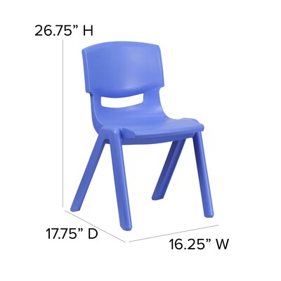 Flash Furniture Whitney Plastic Student Stackable Chair, Blue, 4 Pack (4YUYCX4005BLUE)