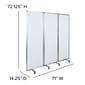 Flash Furniture Mobile Magnetic Whiteboard Partition with Lockable Casters, 72"H x 24"W (BRPTT0013M60183)