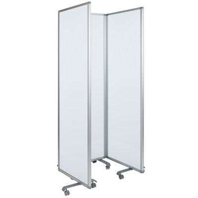 Flash Furniture Mobile Magnetic Whiteboard Partition with Lockable Casters, 72"H x 24"W (BRPTT0013M60183)