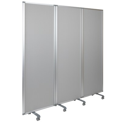 Flash Furniture Double Sided Mobile Magnetic Whiteboard/Cloth Partition with Lockable Casters, 72"H x 24"W (BRPTT0013MP6183)