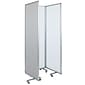 Flash Furniture Double Sided Mobile Magnetic Whiteboard/Cloth Partition with Lockable Casters, 72"H x 24"W (BRPTT0013MP6183)