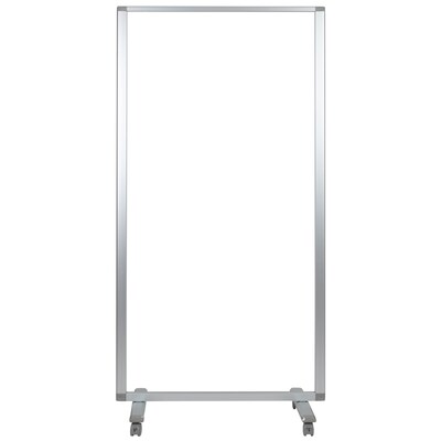 Flash Furniture Mobile Partition with Lockable Casters, 72"H x 36"W, Clear Acrylic (BRPTT021AC90183)