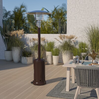 Flash Furniture Sol 40,000 BTU Portable Outdoor Propane Patio Heater, Bronze (NANHSSAGHBR)