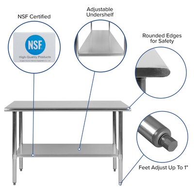 Flash Furniture Prep Tables, 48"W x 24"D (NHWT2448)