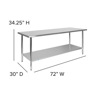 Flash Furniture Prep Table, 72"W x 30"D (NHWT3072)