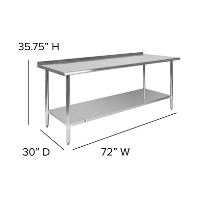 Flash Furniture Prep Table, 72"W x 30"D (NHWT3072BSP)