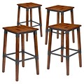 Flash Furniture Jackson Industrial Wood Dining Barstool, Rustic Antique Walnut, 4-Pieces/Pack (4XUDGW0247B)