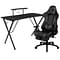 Flash Furniture 52W Gaming Desk with Gray Reclining Gaming Chair with Footrest, Black (BLNX30RSG103