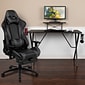 Flash Furniture 52"W Gaming Desk with Gray Reclining Gaming Chair with Footrest, Black (BLNX30RSG1031GY)