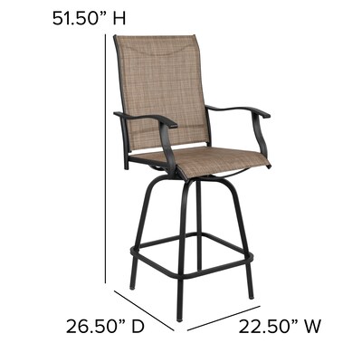 Flash Furniture Valerie All-Weather Textilene Swivel Patio Stools, Brown, 2/Pack (2ETSWVLPTO30)