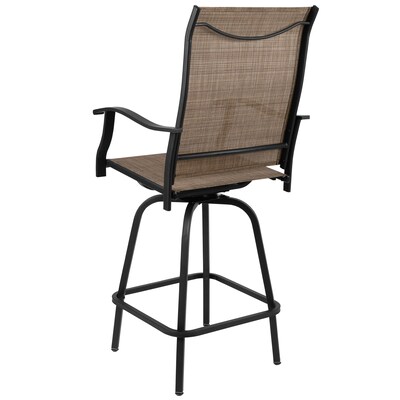 Flash Furniture Valerie All-Weather Textilene Swivel Patio Stools, Brown, 2/Pack (2ETSWVLPTO30)