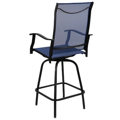 Flash Furniture Valerie All-Weather Textilene Swivel Patio Stools, Navy, 2/Pack (2ETSWVLPTO30NV)