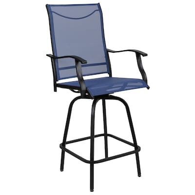 Flash Furniture Valerie All-Weather Textilene Swivel Patio Stools, Navy, 2/Pack (2ETSWVLPTO30NV)