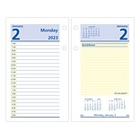 2023 AT-A-GLANCE QuickNotes 6 x 3.5 Daily Loose-Leaf Desk Calendar Refill, Blue/Yellow (E517-50-23