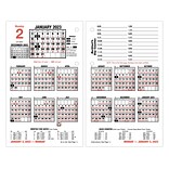 2023 AT-A-GLANCE Burkharts Day Counter 7.5 x 4.5 Daily Loose-Leaf Desk Calendar Refill, Black/Red