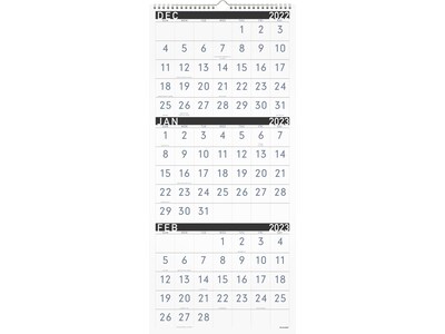2023 AT-A-GLANCE Contemporary 12 x 27 Three-Month Wall Calendar, Black/White (PM11X-28-23)