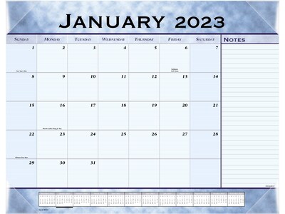 2023 AT-A-GLANCE 21.75 x 17 Monthly Desk Pad Calendar, Slate Blue (89701-23)