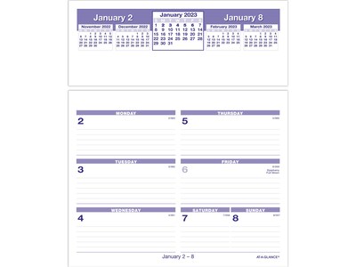 2023 AT-A-GLANCE Flip-A-Week 7 x 6 Weekly Desk Calendar Refill, Purple/White (SW705X-50-23)