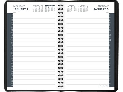 2023 AT-A-GLANCE 5" x 8" Daily Appointment Book, Black (70-207-05-23)