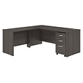 Bush Business Furniture Studio C 72W L-Shaped Desk w/ Mobile File Cabinet and 42W Return, Storm Gray, Installed (STC007SGSUFA)