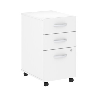 Bush Business Furniture Studio C 3 Drawer Mobile File Cabinet, White, Installed (SCF216WHSUFA)