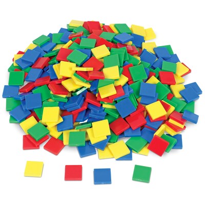 Learning Resources Plastic Square Color Tiles, 400 Pieces (LER0203)