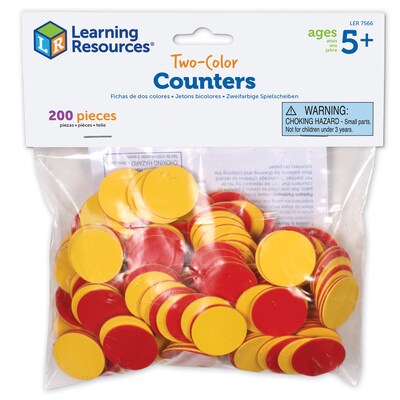 Learning Resources Two-Color Counters, Red and Yellow, Set of 200 (LER7566)