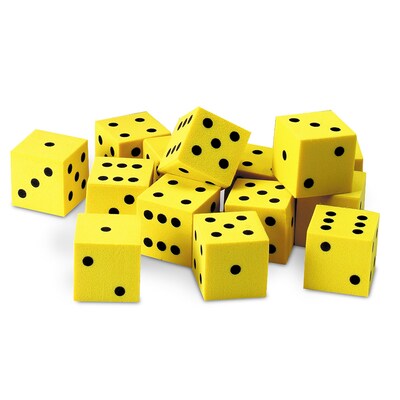 Learning Resources Hands-On Soft Dot Dice Bucket Manipulative, Yellow, Set of 200 (LER6351)