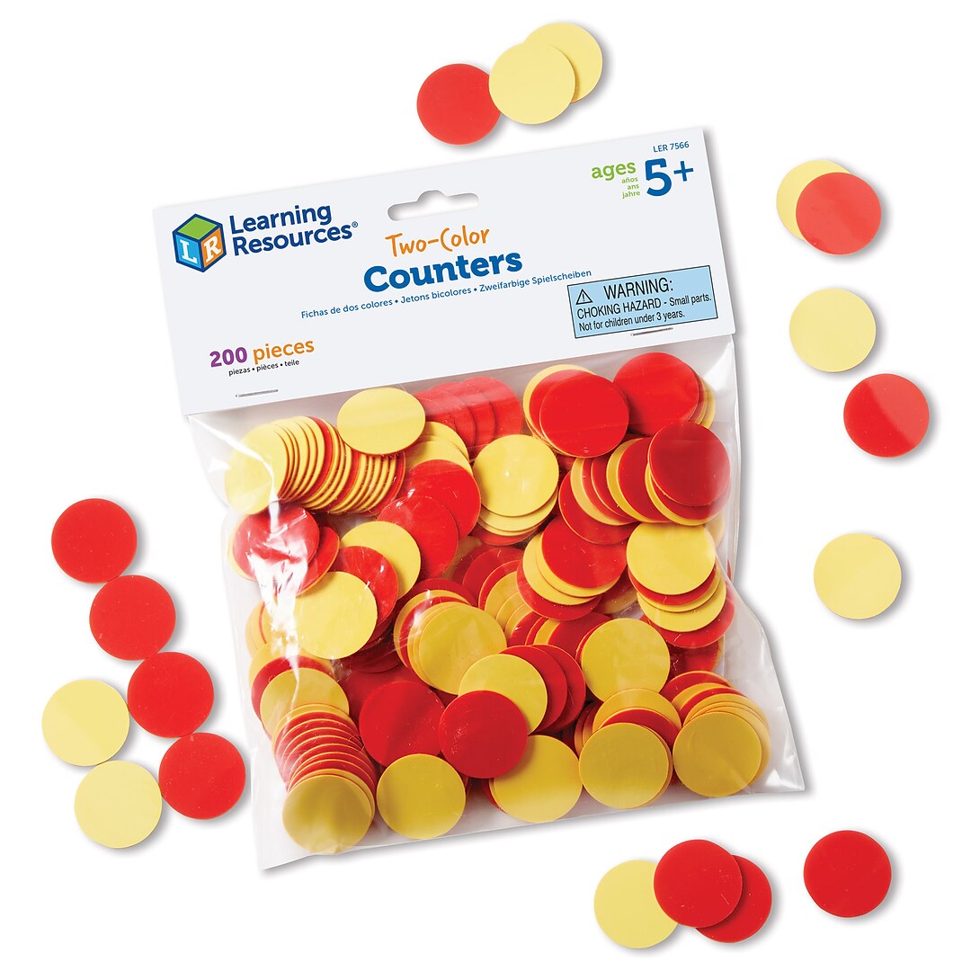 Learning Resources Two-Color Counters, Red and Yellow, Set of 200 (LER7566)  | Quill.com