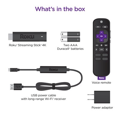 Roku Streaming Stick 4K, Black (3820R)