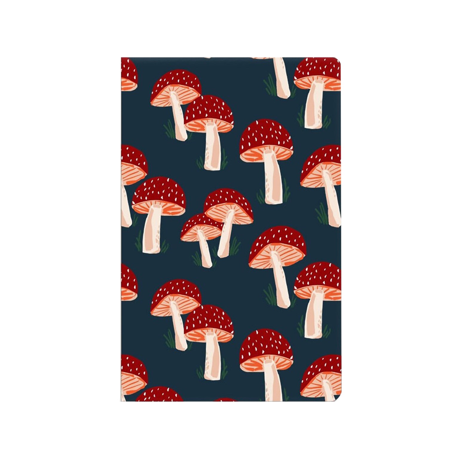 Denik Navy Mushrooms Journal, 5.25 x 8.25, College Ruled, Multicolor, 144 Pages (LFC1138L)