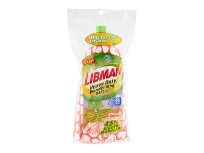 Libman Heavy-Duty Wonder Mop Head, Antibacterial, 4/Pack (1229)