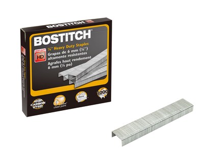 Bostitch Premium Heavy Duty 1/4" Length High Capacity Staples, Full Strip, 1000/Box (SB35141M)