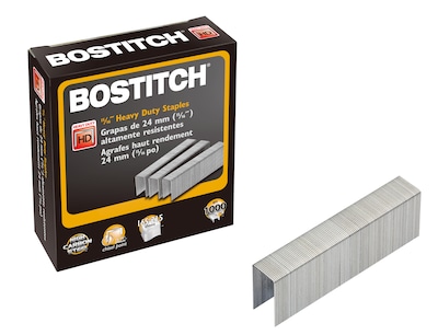 Bostitch Heavy Duty Staples, 0.94" Leg Length, 1000 Staples/Box (SB351516HC1M)