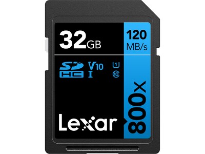 Lexar BLUE Series High-Performance 32GB SDHC Memory Card, Class 10, UHS-I, V10 (LSD80-32G-B2NNU)