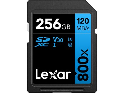 Lexar BLUE Series High-Performance 256GB SDXC Memory Card, Class 10, UHS-I, V30 (LSD80-256G-BNNU)