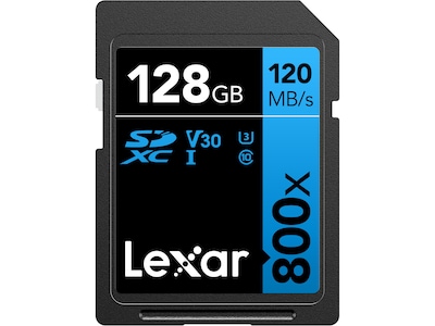 Lexar BLUE Series High-Performance 128GB SDXC Memory Card, Class 10, UHS-I, V30 (LSD80-128G-BNNU)