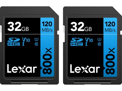 Lexar BLUE Series High-Performance 32GB SDHC Memory Card, Class 10, UHS-I, V10 (LSD80-32G-B2NNU)