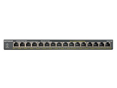 Netgear 300-Series 16-Port Gigabit Ethernet Unmanaged Switch, Black (GS316P-100NAS)