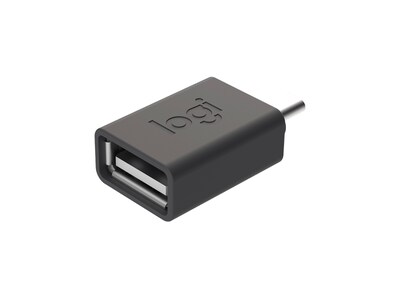 Logitech Logi USB-C to USB-A Adapter, Male to Female, Black (956-000028)