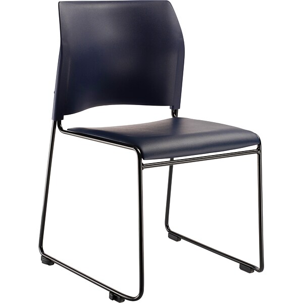 NPS 8700 Series Cafetorium Stack Chair, Black Vinyl Seat/Black Backrest (8710-11-10)