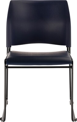 NPS 8700 Series Cafetorium Stack Chair, Black Vinyl Seat/Black Backrest (8710-11-10)